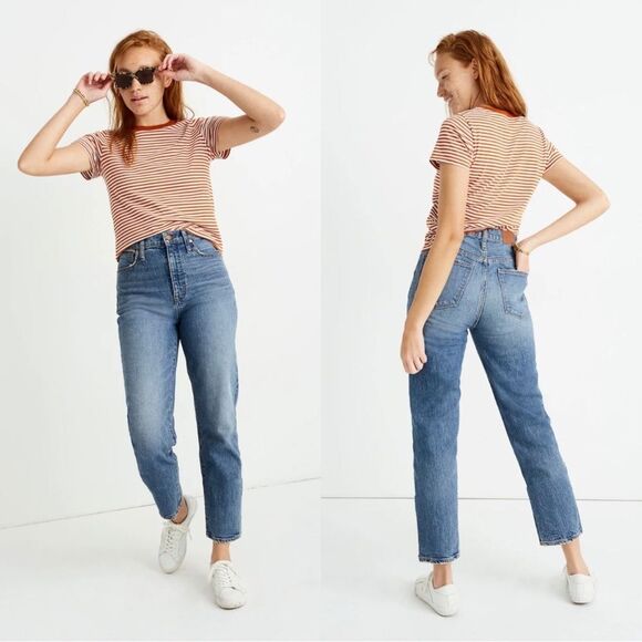 Madewell Classic High Rise Cropped Straight Jeans in Peralta Wash Size 26 AA596 - Picture 1 of 13